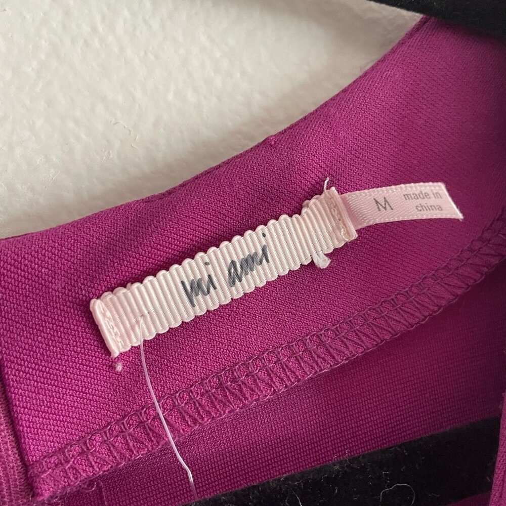 Mi Ami Francescas Womn M Magenta Embroidered Sleeveless Desirae Skater Dress NWT - Picture 7 of 12